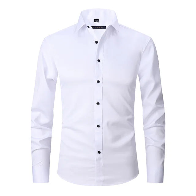 Wrinkle-Free Stretch Men’s Shirt | Slim Fit Comfortable Business Shirt – Noah
