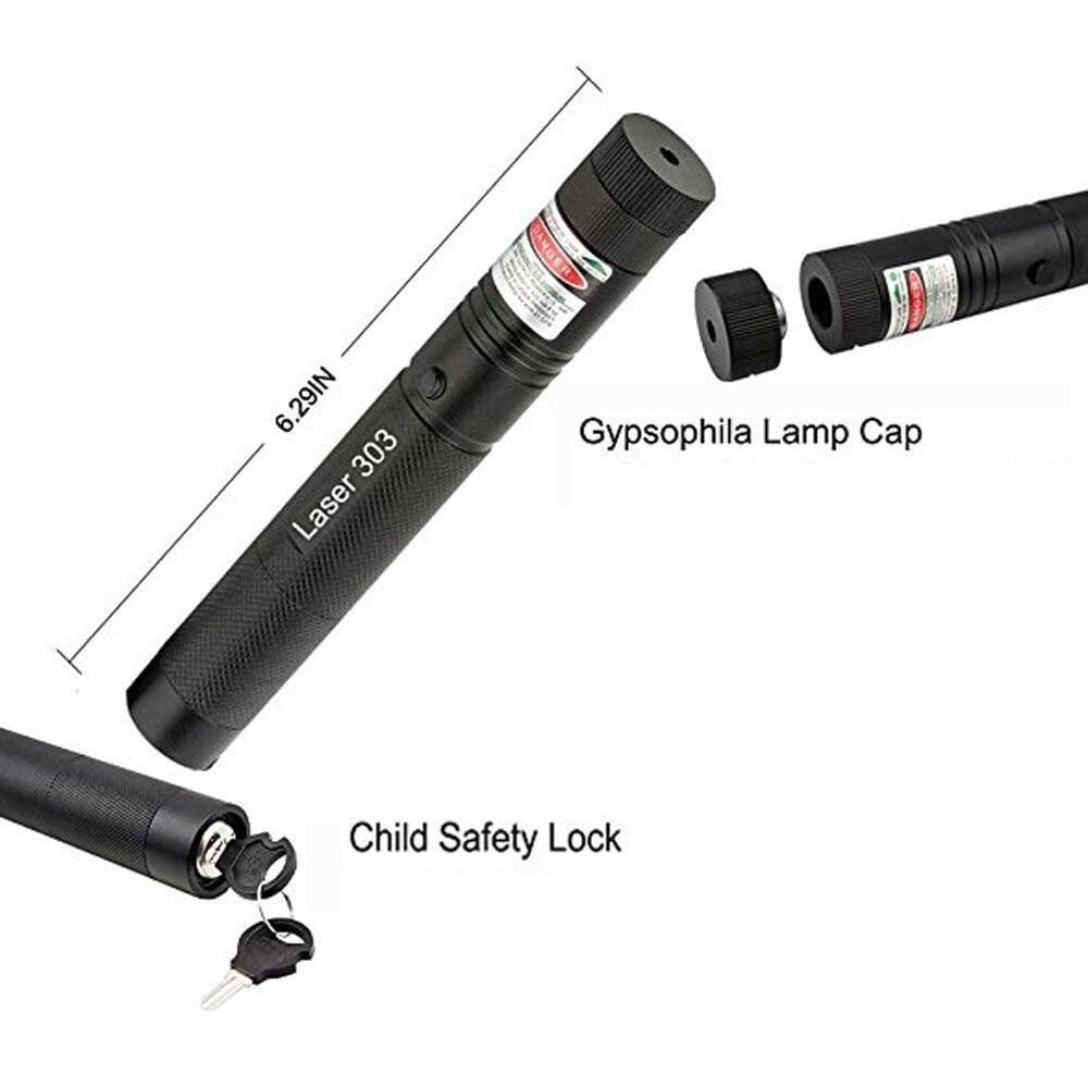 Adjustable Focus Laser Pointer with Safety Lock