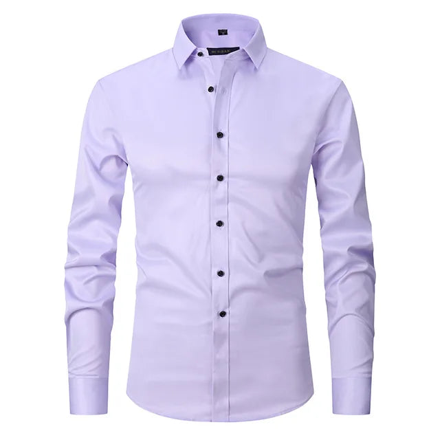 Wrinkle-Free Stretch Men’s Shirt | Slim Fit Comfortable Business Shirt – Noah