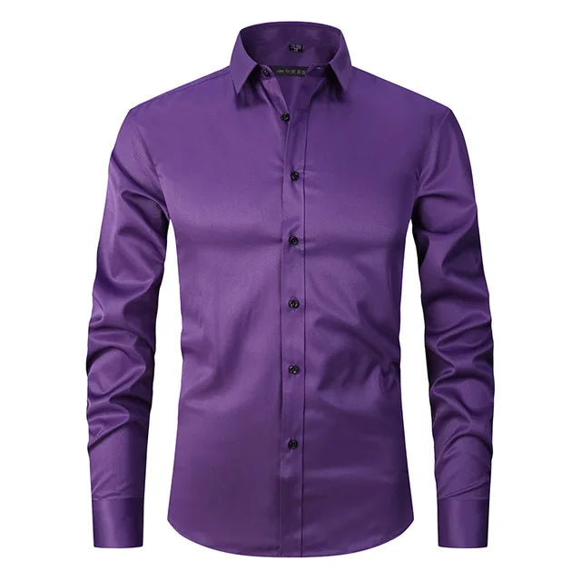 Wrinkle-Free Stretch Men’s Shirt | Slim Fit Comfortable Business Shirt – Noah