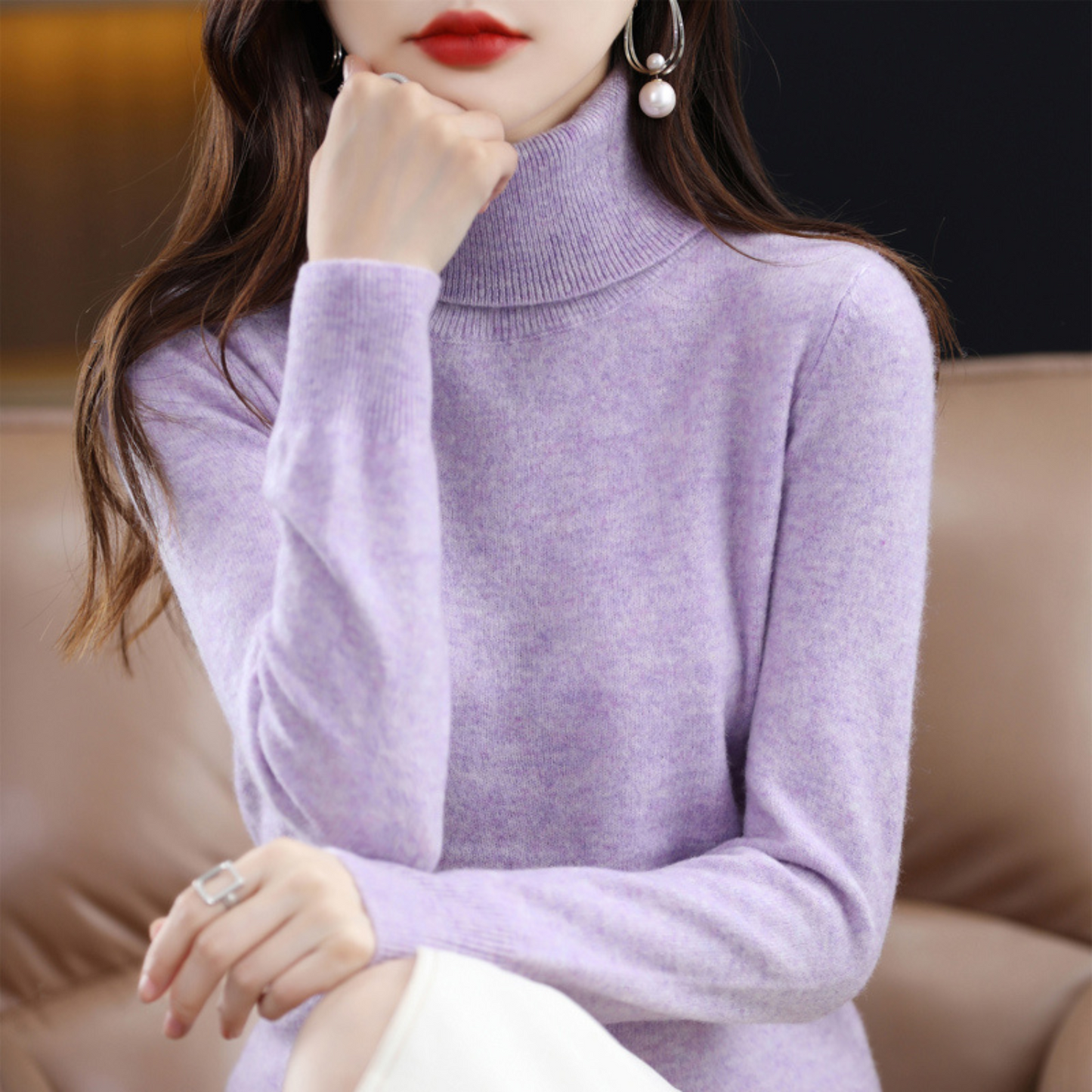 Elena™ Women’s Cashmere Turtleneck Sweater – Winter Luxury Edition