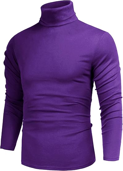 Men’s Slim Fit Turtleneck Knit Sweater – Lightweight Long Sleeve Pullover