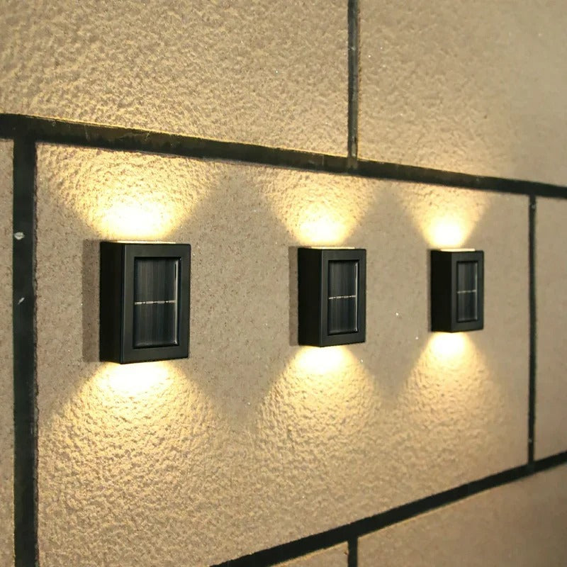 SolarGlow™ LED Solar Wall Lights – Wireless, Weatherproof Outdoor Lighting
