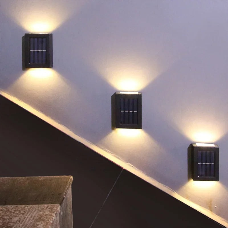 SolarGlow™ LED Solar Wall Lights – Wireless, Weatherproof Outdoor Lighting