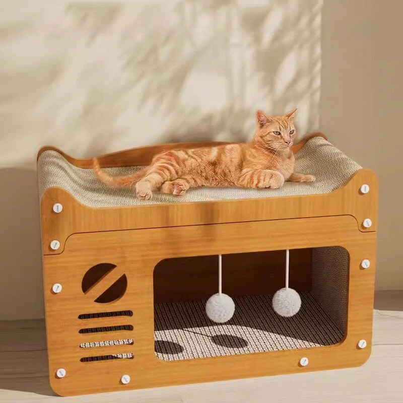 ScratchHouse™ Luxury Multi-Level Cat Scratcher & Hideout