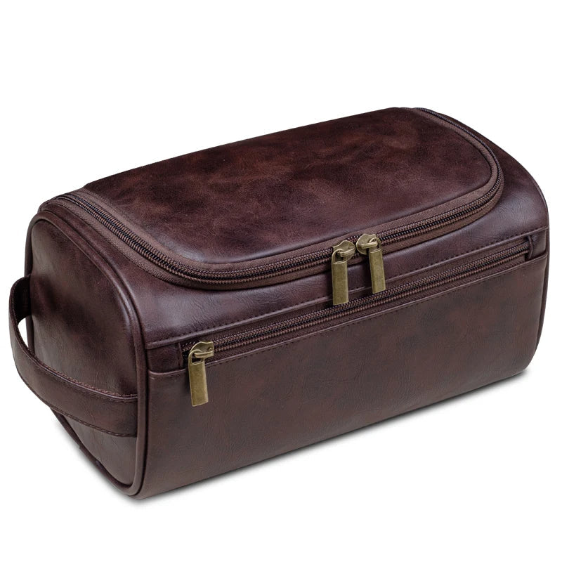 Premium Leather Travel Toiletry Bag