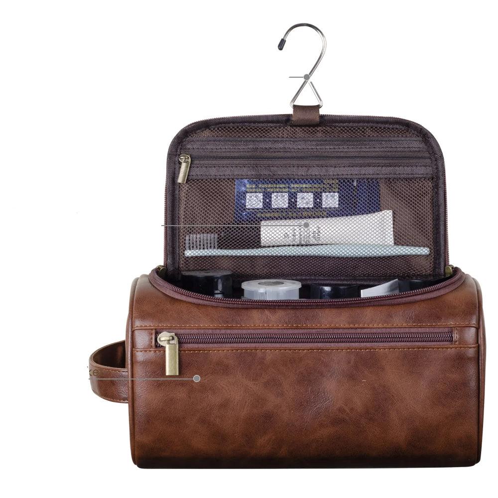 Premium Leather Travel Toiletry Bag