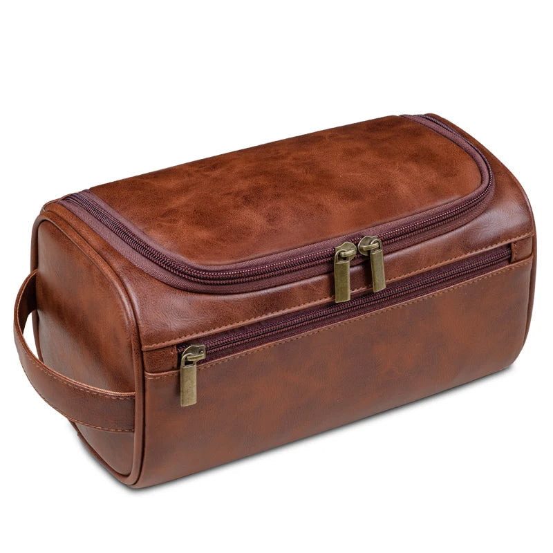 Premium Leather Travel Toiletry Bag