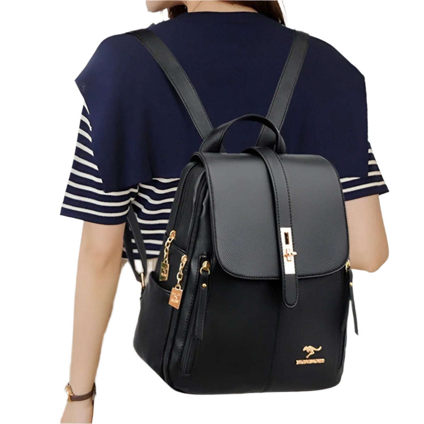 Elegant Women’s Waterproof PU Leather Backpack – Everyday & Office Bag