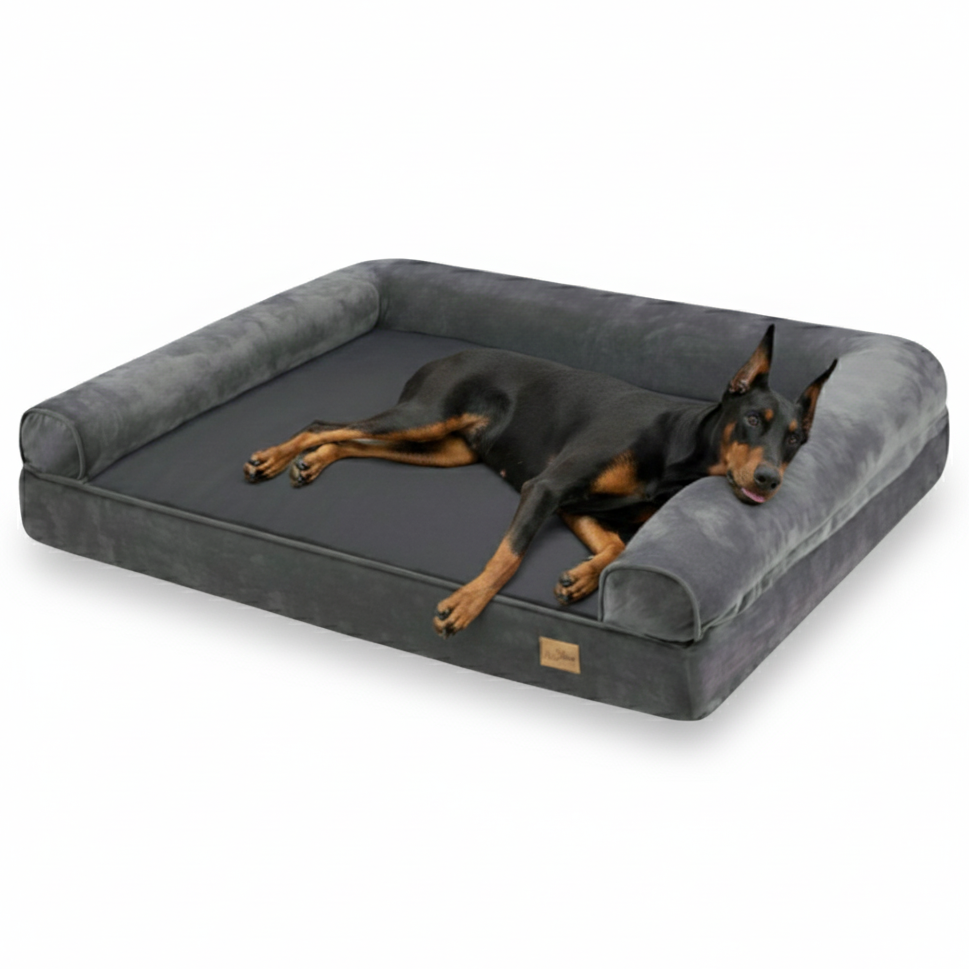 XL Orthopedic Dog Bed™ – Waterproof Sofa-Style Bolster Bed with Washable Cover