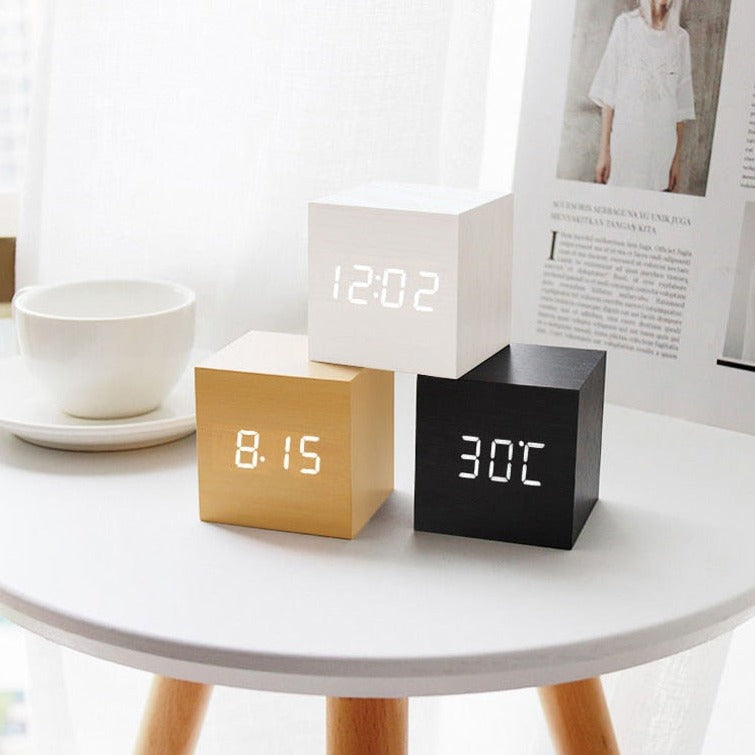 LumiCube – Minimalist LED Alarm Clock with Sound Activation