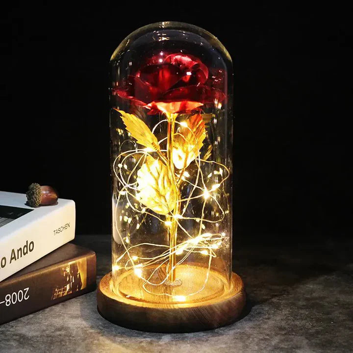 LED Rose Dome Decorative Eternal Flower Lamp