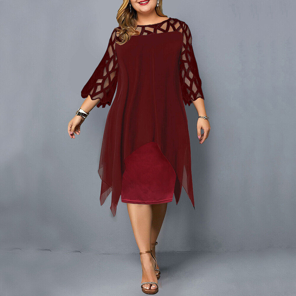 Elegant Plus Size Midi Dress