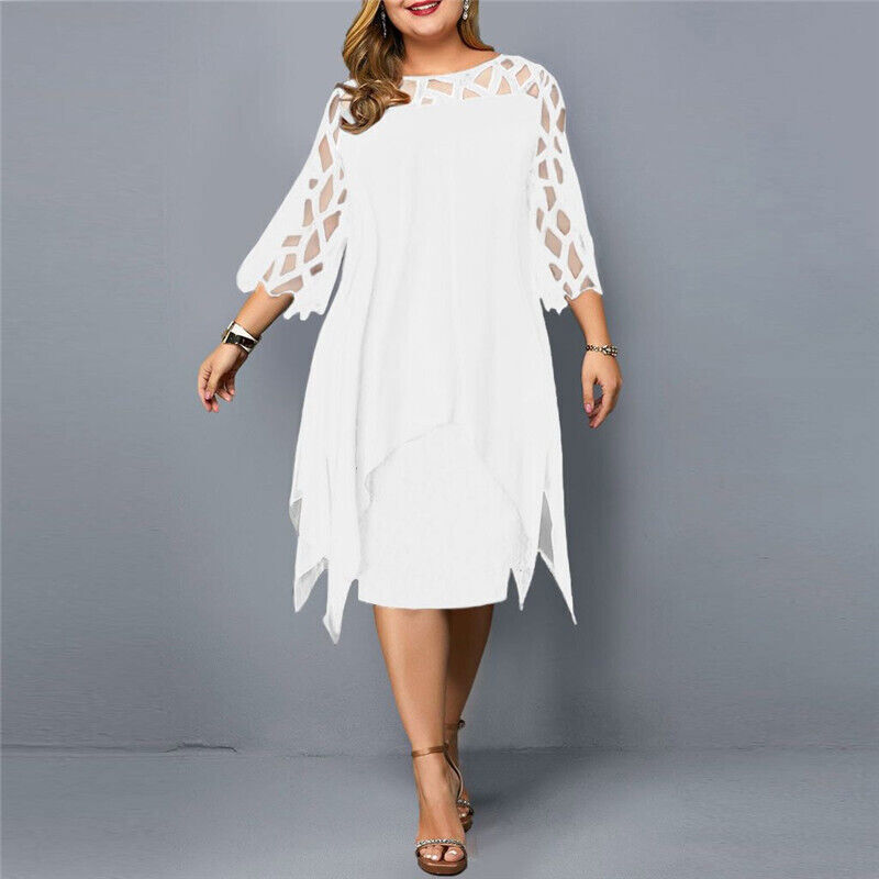 Elegant Plus Size Midi Dress