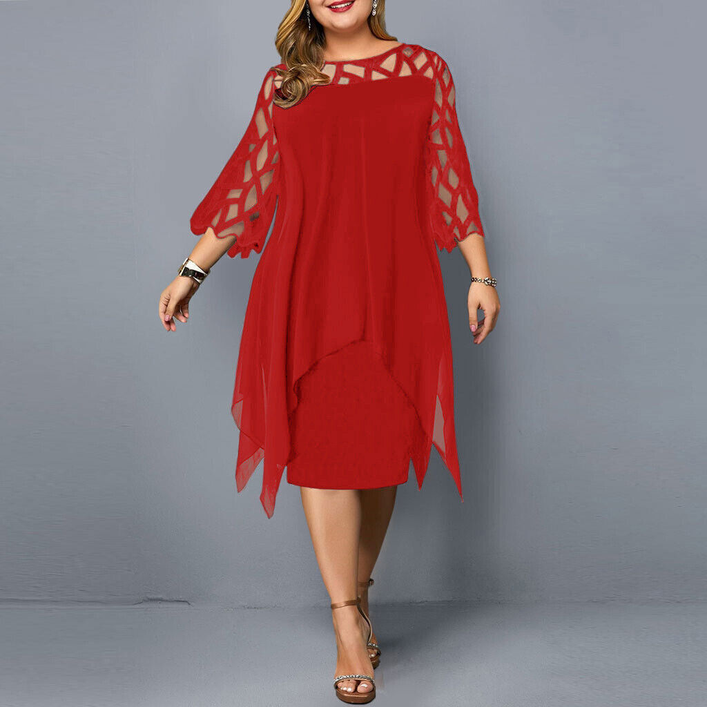 Elegant Plus Size Midi Dress