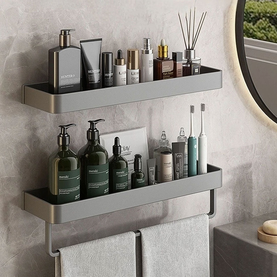 AquaShelf – Elegant Wall Shelf for an Organized Bathroom Interior