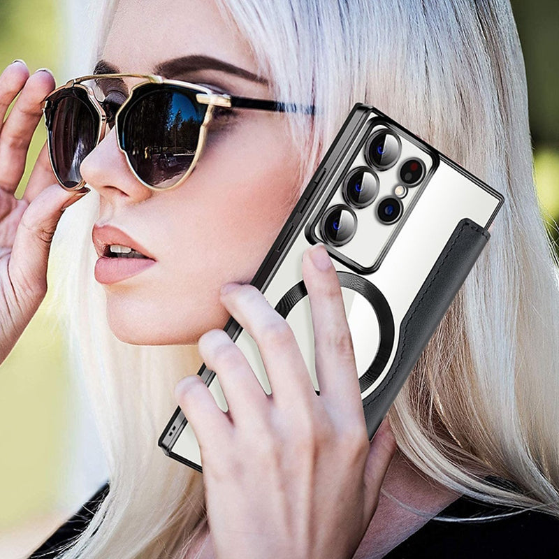 Magnetic Leather Flip Wallet Phone Case for Samsung