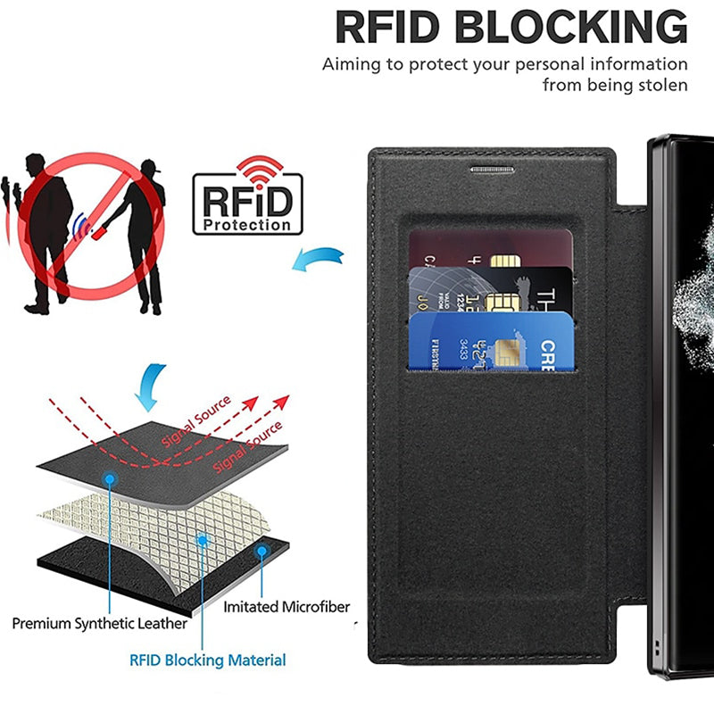 Magnetic Leather Flip Wallet Phone Case for Samsung