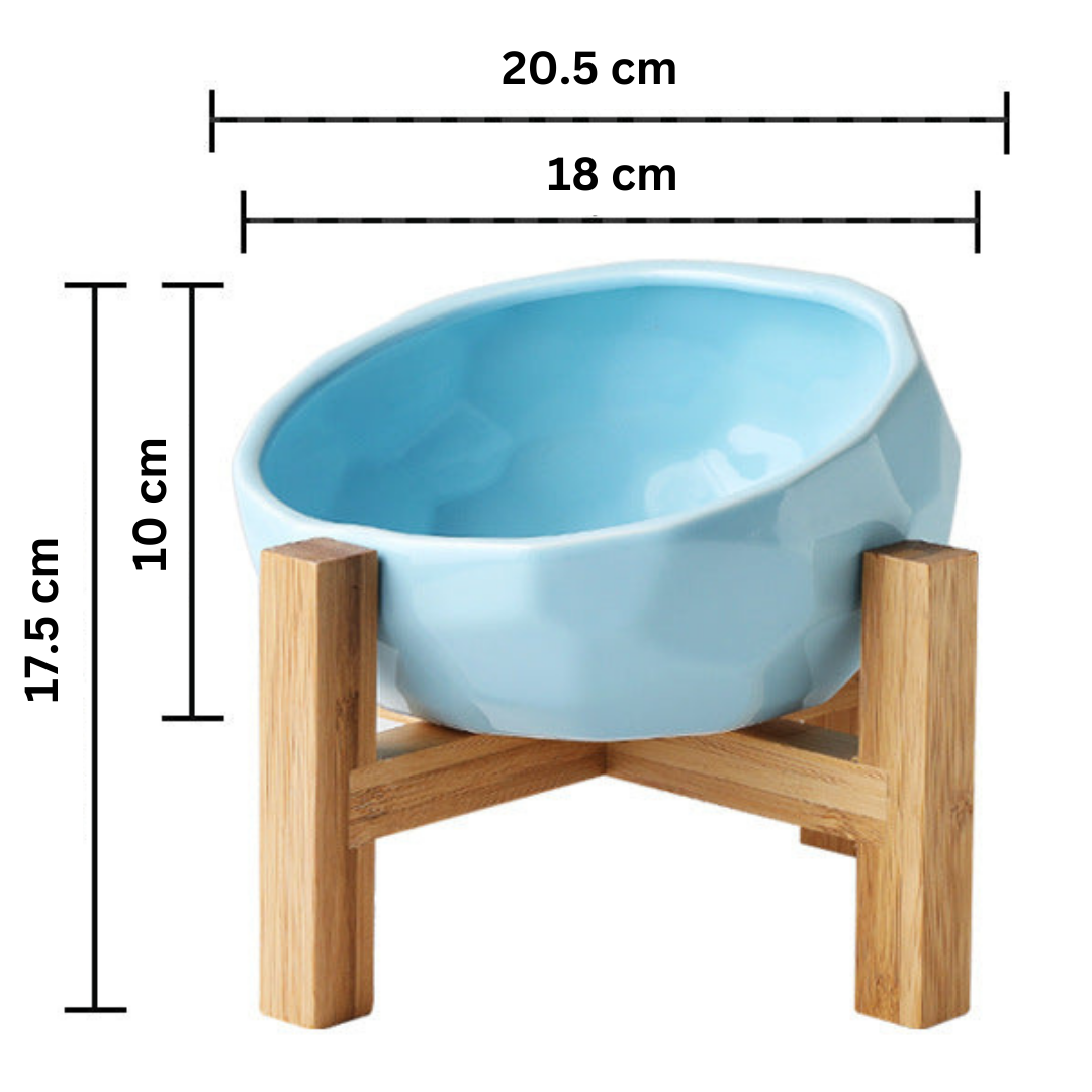 PawRise – Ergonomic Elevated Pet Food Bowl with Non-Slip Wooden Stand