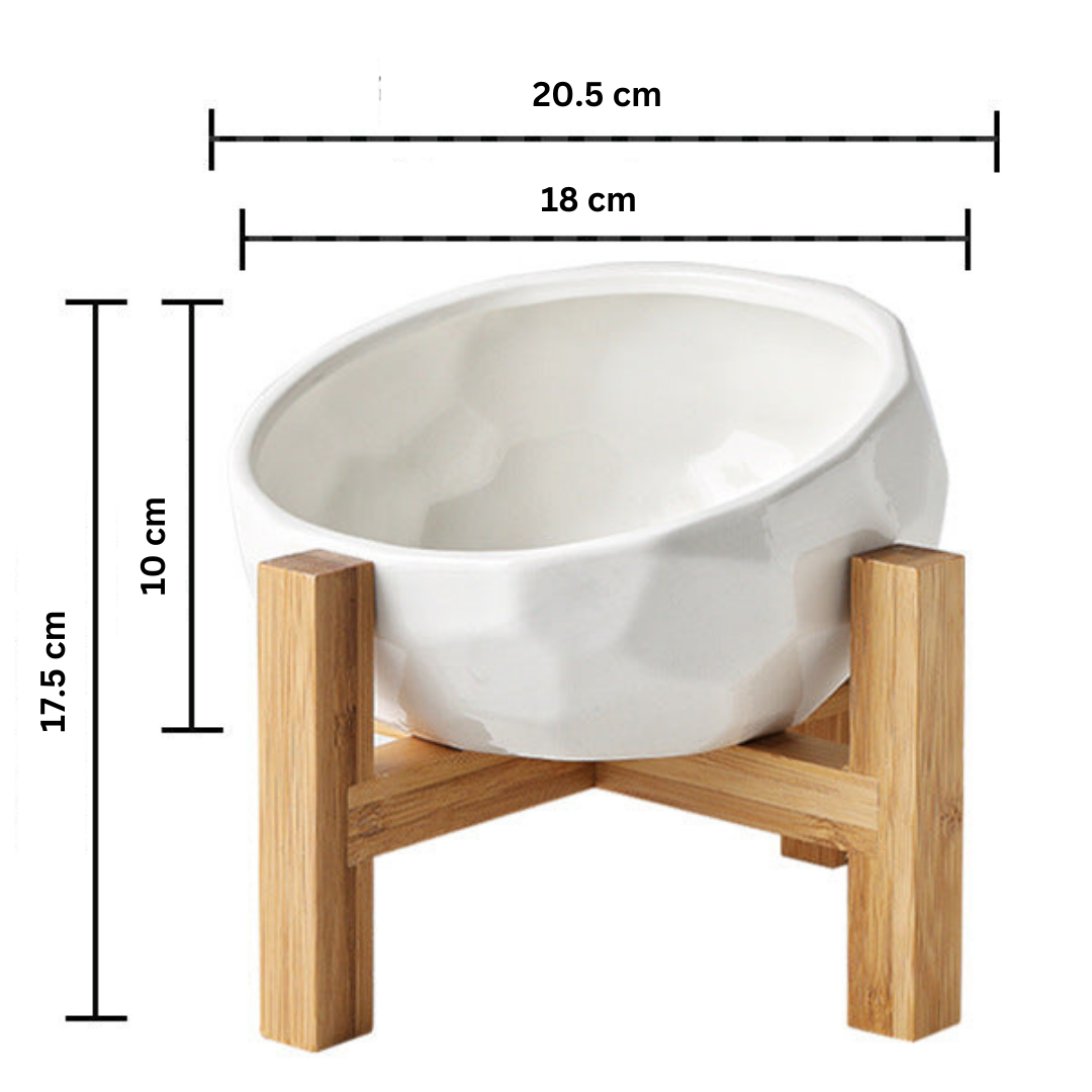 PawRise – Ergonomic Elevated Pet Food Bowl with Non-Slip Wooden Stand