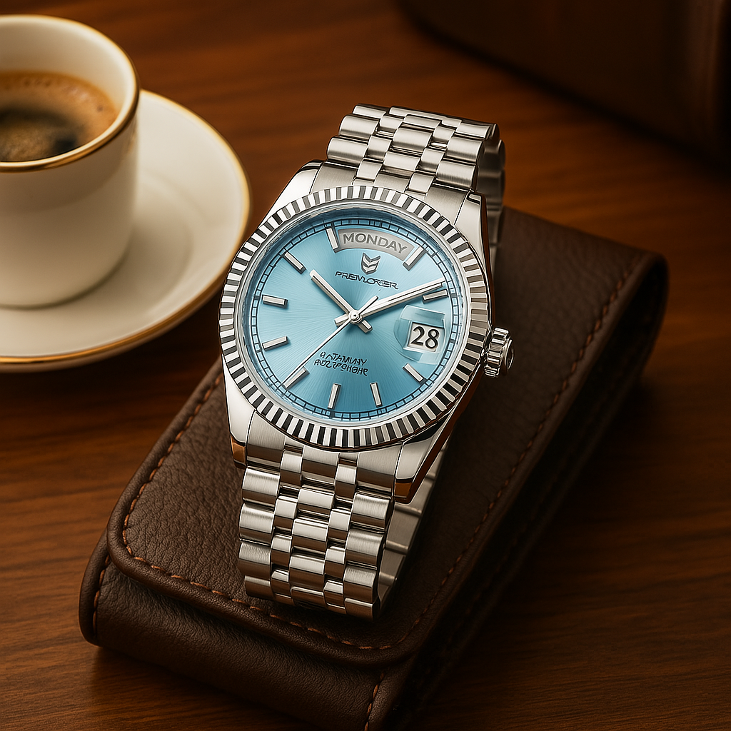 Men’s Luxury Automatic Watch – Stainless Steel with Calendar Function