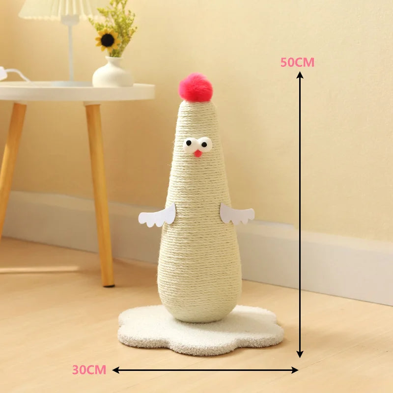 CluckScratch – Sisal Cat Scratching Post with Playful Chicken Design