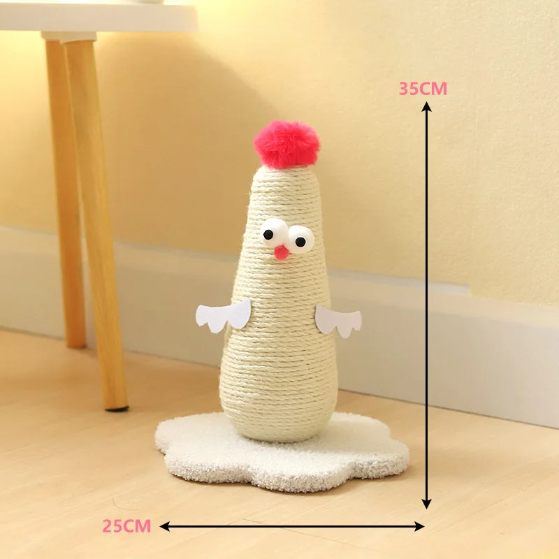 CluckScratch – Sisal Cat Scratching Post with Playful Chicken Design