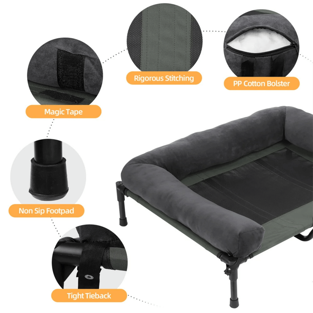 PawRest™ XL Raised Dog Bolster Bed for Large Dogs