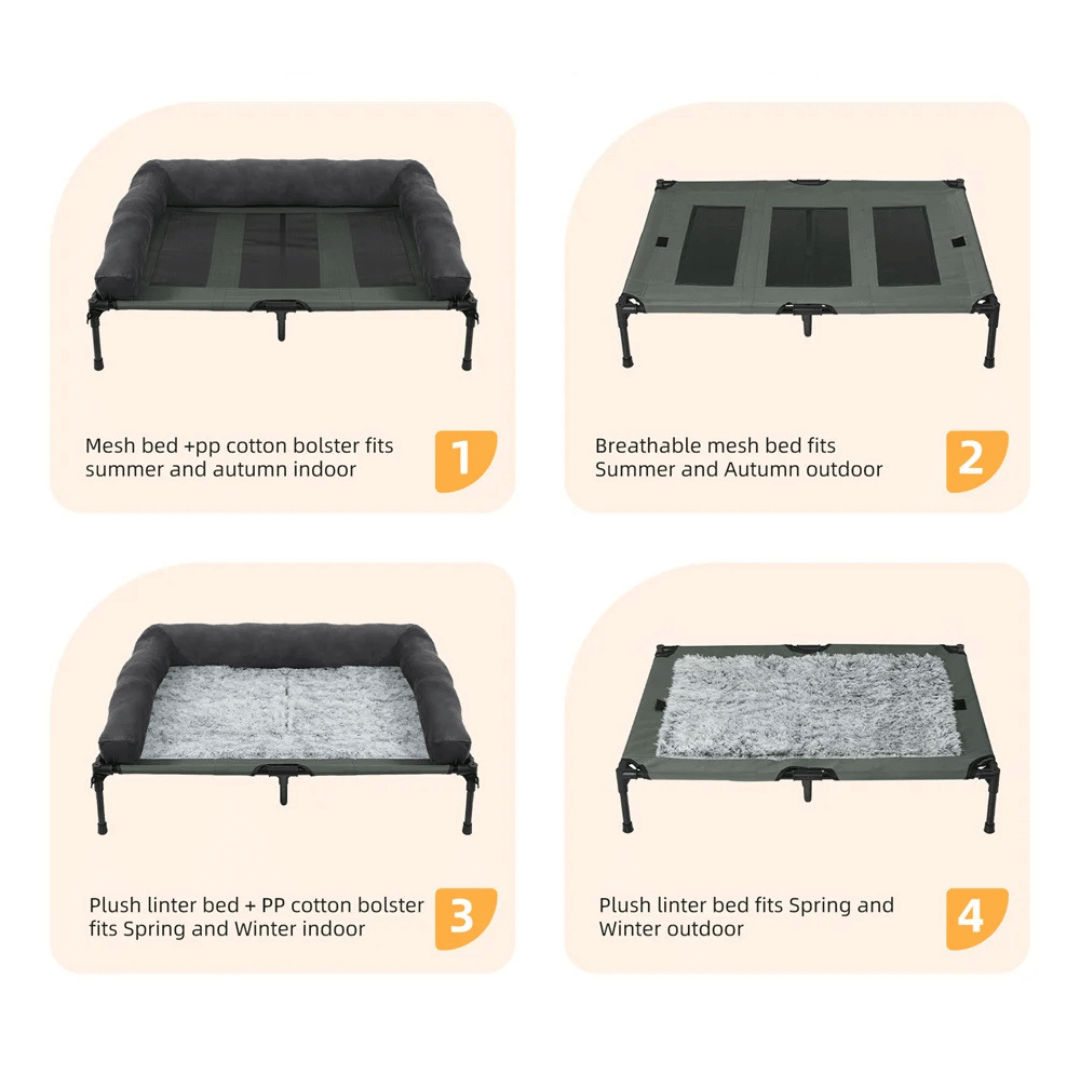 PawRest™ XL Raised Dog Bolster Bed for Large Dogs