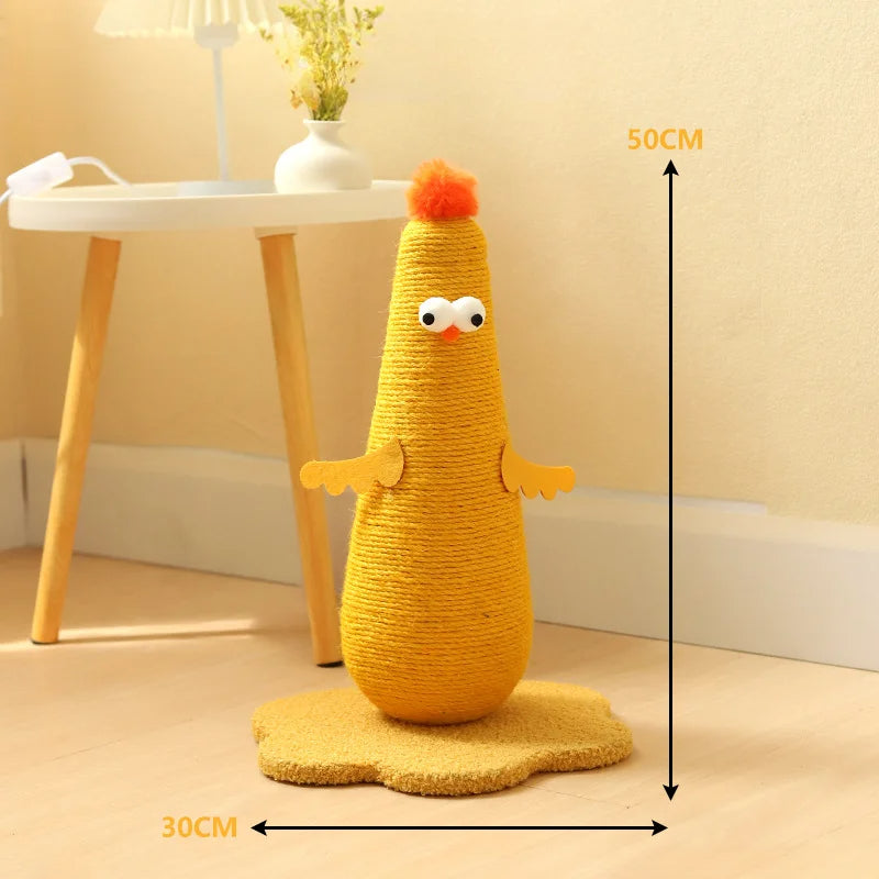 CluckScratch – Sisal Cat Scratching Post with Playful Chicken Design