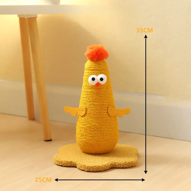 CluckScratch – Sisal Cat Scratching Post with Playful Chicken Design