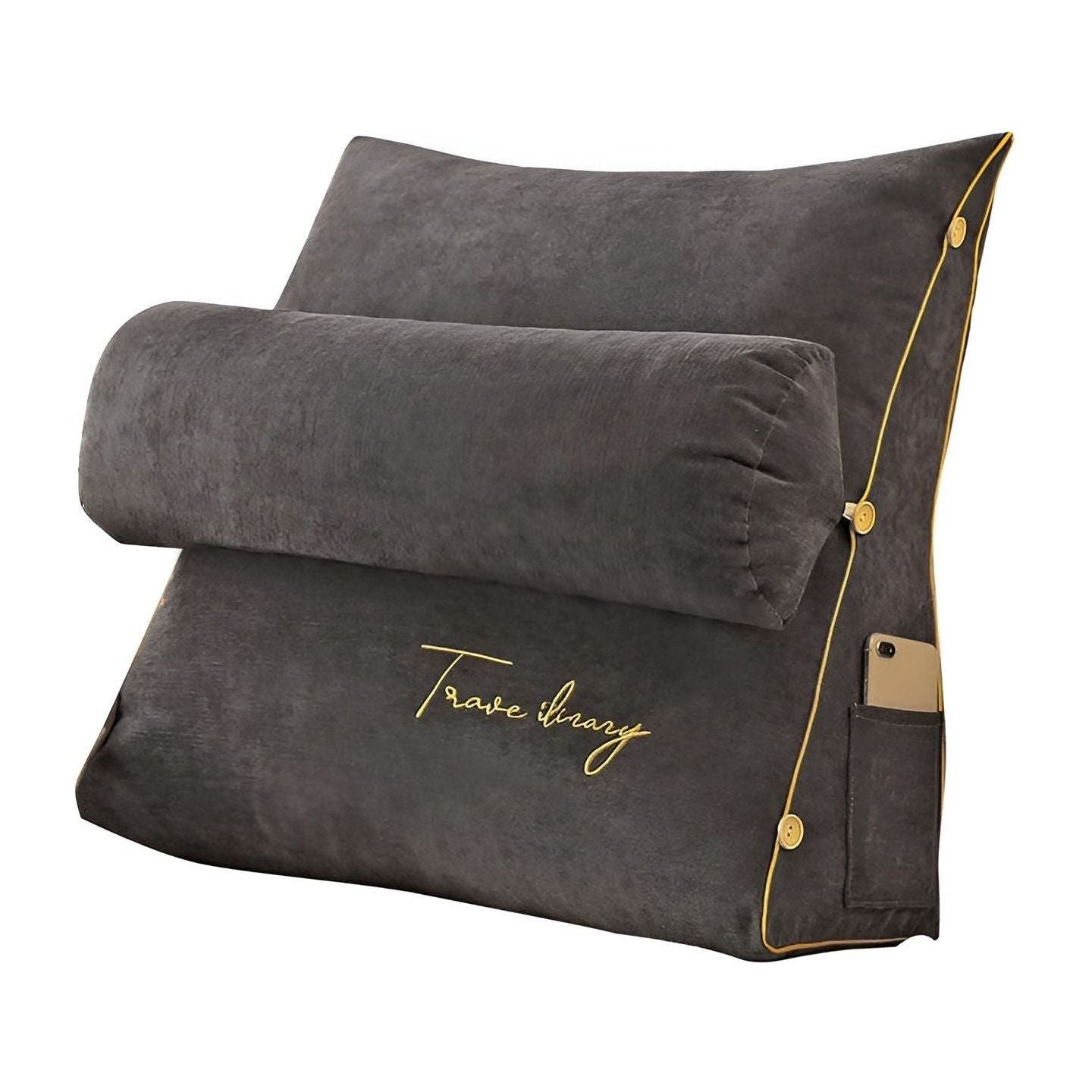 Ergonomic Triangular Reading Pillow with Back Support for Bed & Sofa